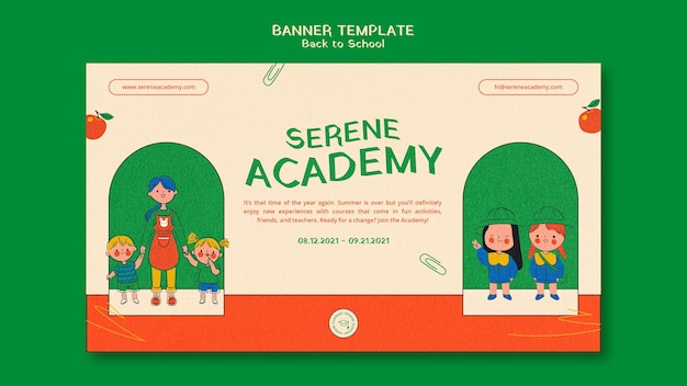 Free PSD back to school banner template