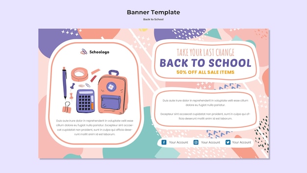 Free PSD back to school banner