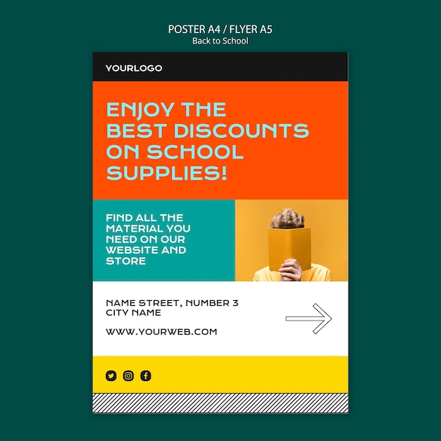 Free PSD back to school flyer template