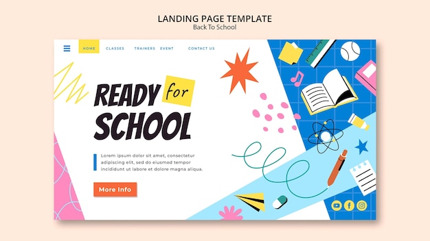 Free PSD back to school landing page design template