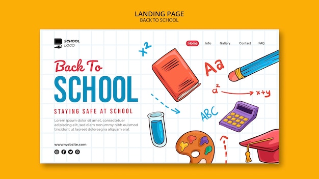 Back to school landing page template