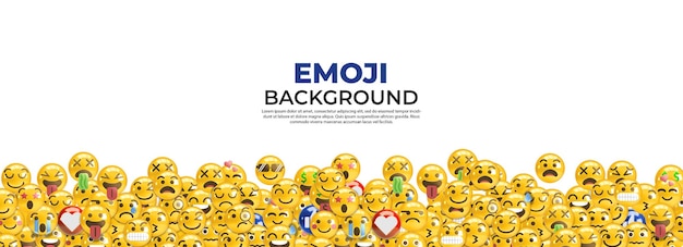 Free PSD background of 3d emoji collection on a white background