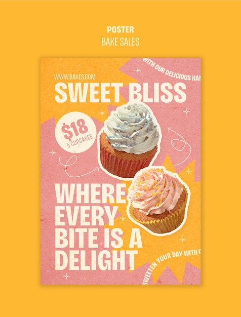 Free PSD bake sale poster template