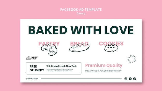 Free PSD baked goods facebook template