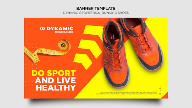 Free PSD banner running shoes template