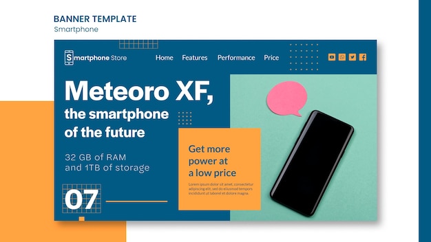 Free PSD banner smarphone store promo template