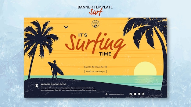 Free PSD banner for surfing time