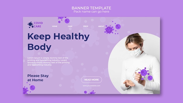 Free PSD banner template coronavirus