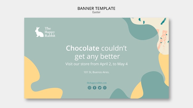 Free PSD banner template for easter day celebration