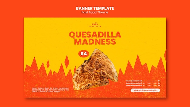 Free PSD banner template for fast food restaurant