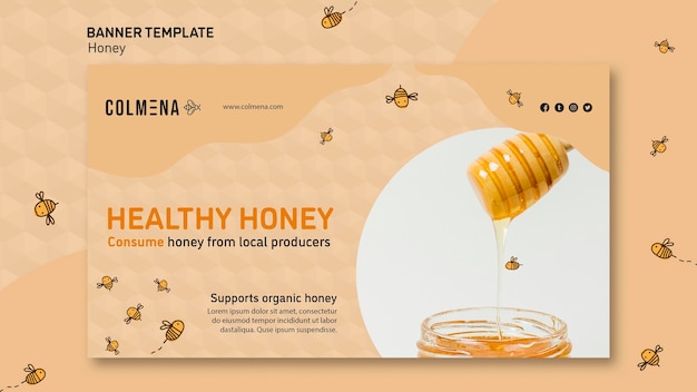 Free PSD banner template honey shop promo