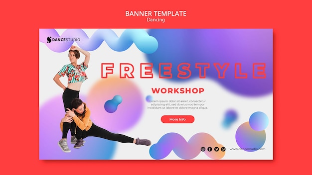 Free PSD banner template with dance theme