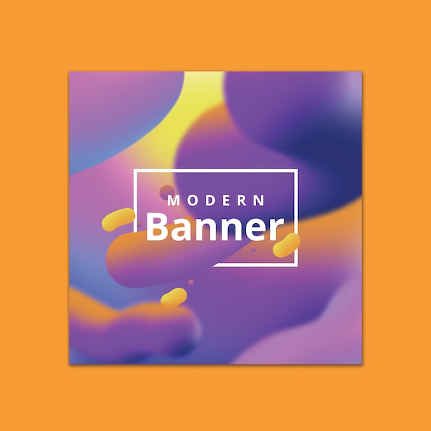 Free PSD banner template with fluid background