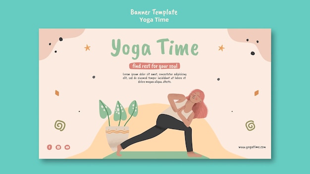 Free PSD banner template for yoga time