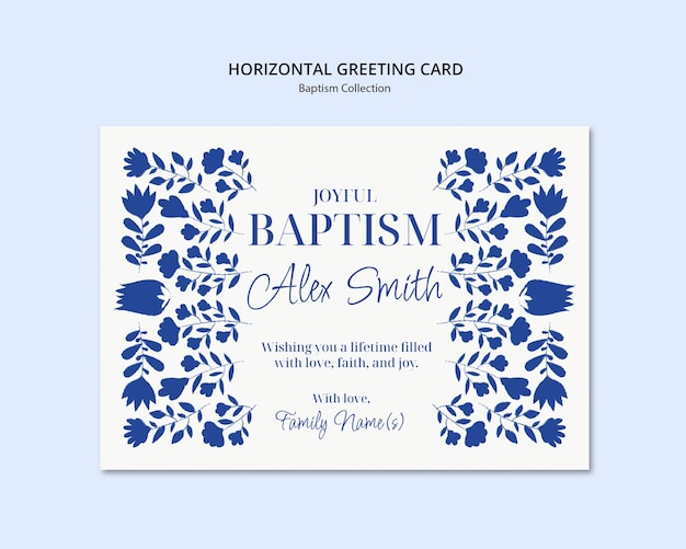 Free PSD baptism invitation template design