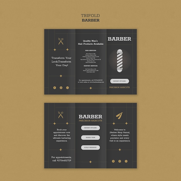 Free PSD barber template design