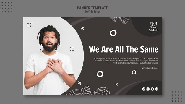 Don't be racist concept banner template