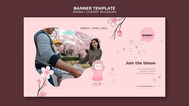 Free PSD beautiful banner japan template