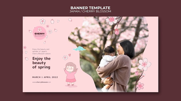 Free PSD beautiful banner japan template