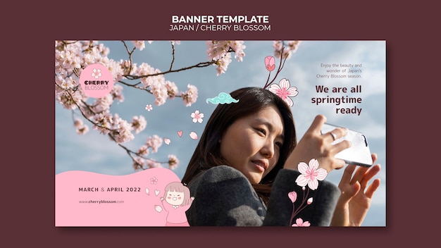 Free PSD beautiful banner japan template