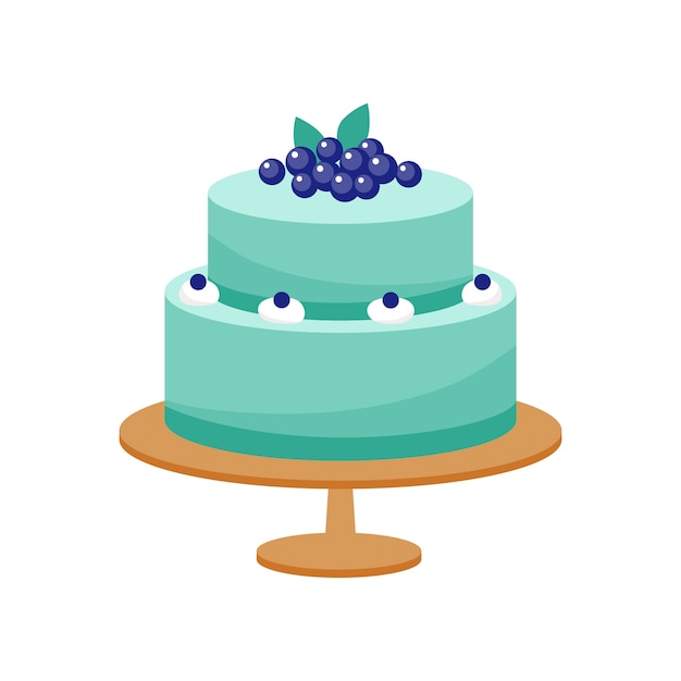 Free PSD beautiful blue cake isolated