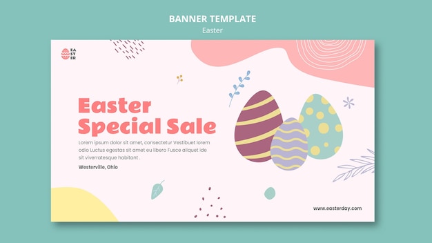 Beautiful easter day event banner template