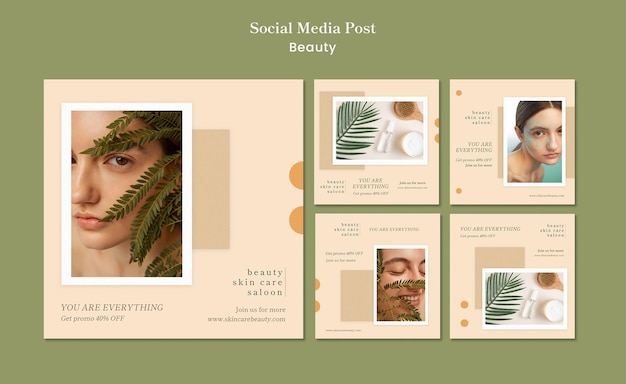 Free PSD beauty social media post template