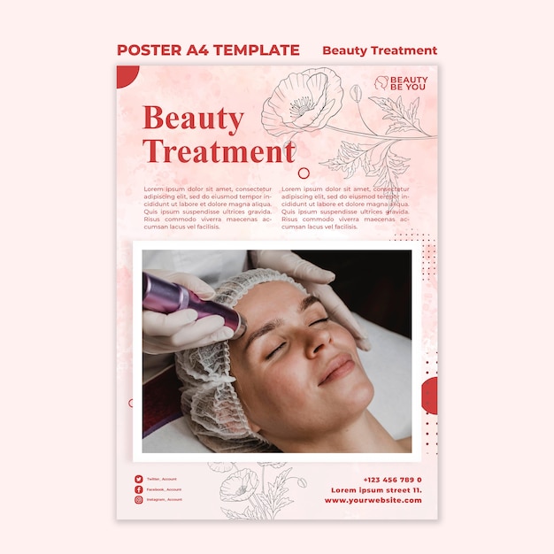 Free PSD beauty treatment poster