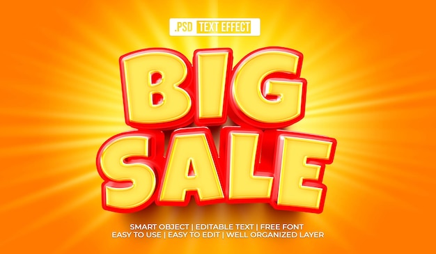 Free PSD big sale text style effect