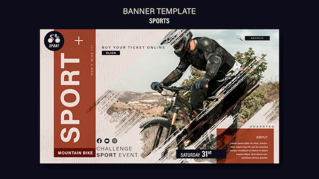 Free PSD bike sport banner design template