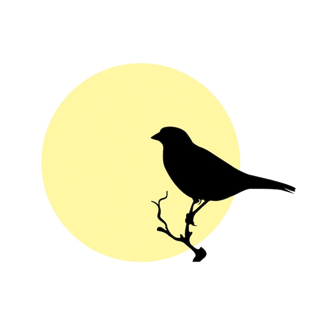 Free PSD bird silhouette illustration