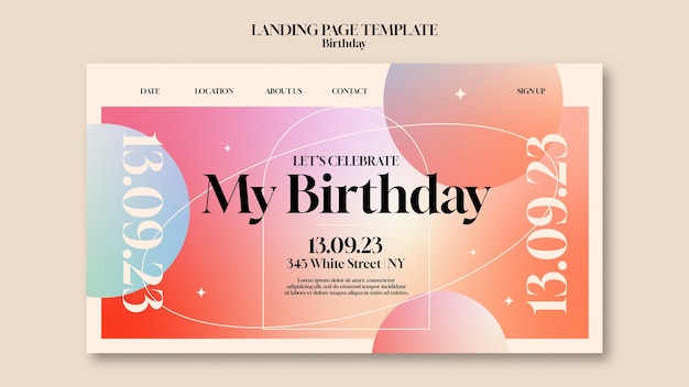 Free PSD birthday template design