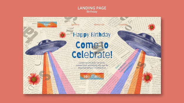 Free PSD birthday template design