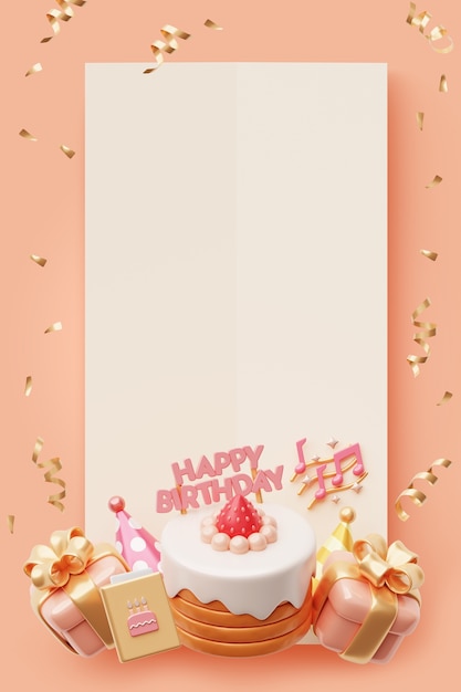 Birthday vertical blank banner