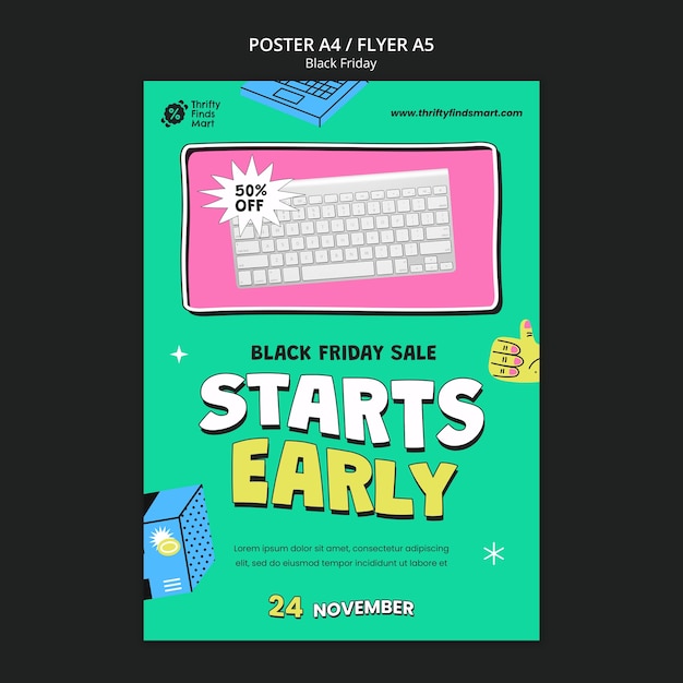 Free PSD black friday poster template