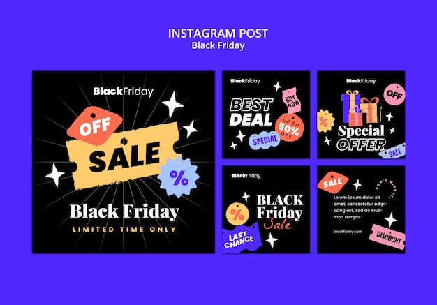 Free PSD black friday promotions instagram post