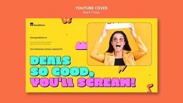 Free PSD black friday youtube cover template