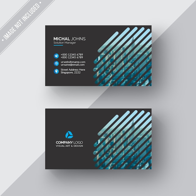 Free PSD black geometric business card