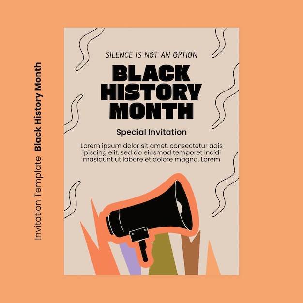 Free PSD black history month celebration invitation template