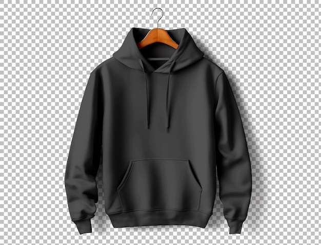 Free PSD black hooded sweatshirt isolated transparent background clothing apparel fashion garment p