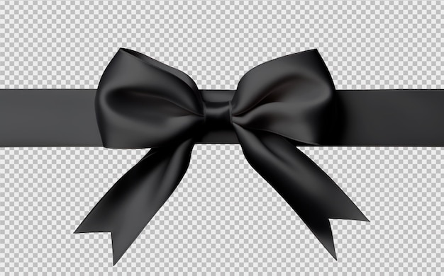 Free PSD black ribbon for wrapping isolated on transparent background