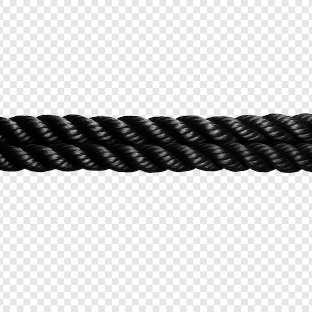 Free PSD black rope isolated on transparent background