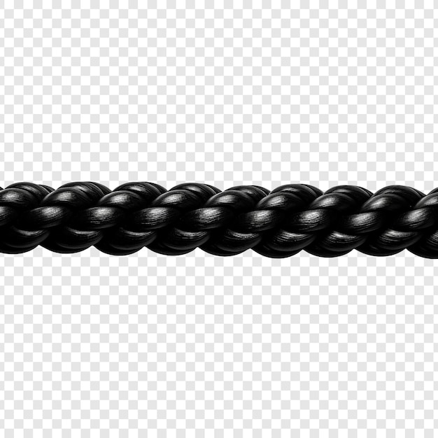 Free PSD black rope isolated on transparent background