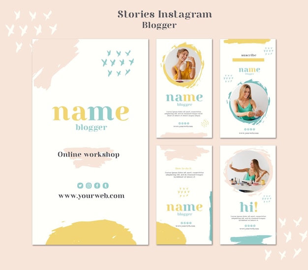 Free PSD blogger concept instagram stories