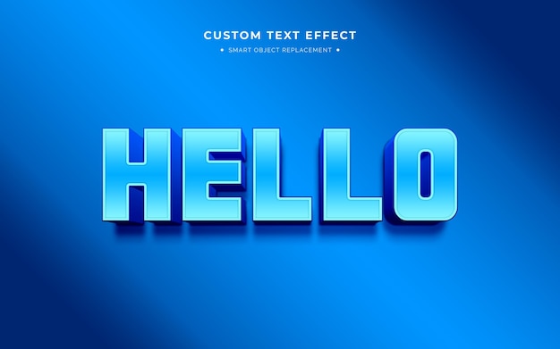 Free PSD blue bold 3d text style effect