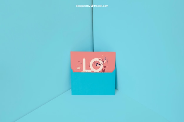 Free PSD blue envelope in corner