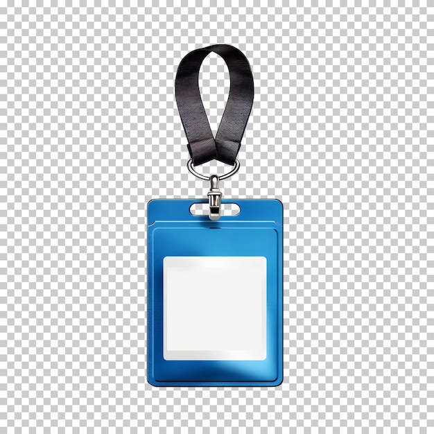 Blue id holder isolated on background