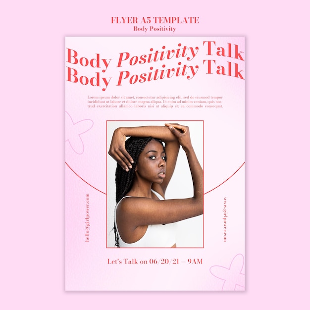 Free PSD body positive flyer template