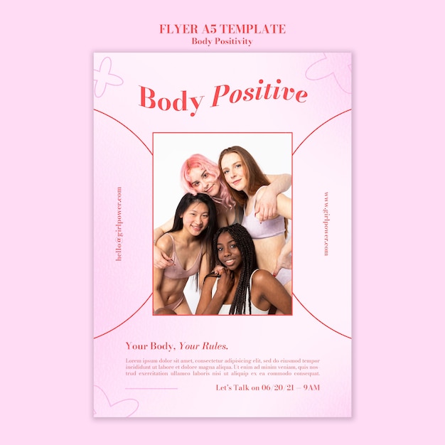 Free PSD body positive flyer template