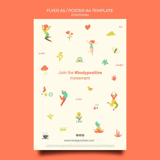 Free PSD body positive flyer template